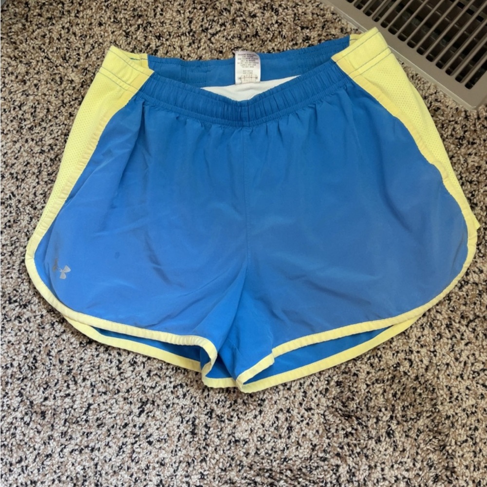 Under Armour Women's Athletic Shorts in Blue and Yellow